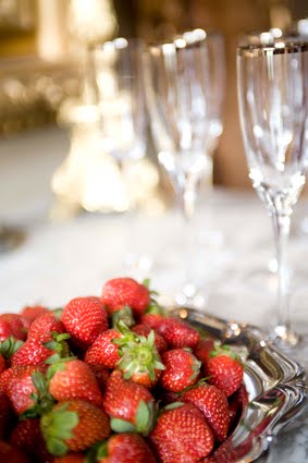 Jordgubbar på ett bröllop.